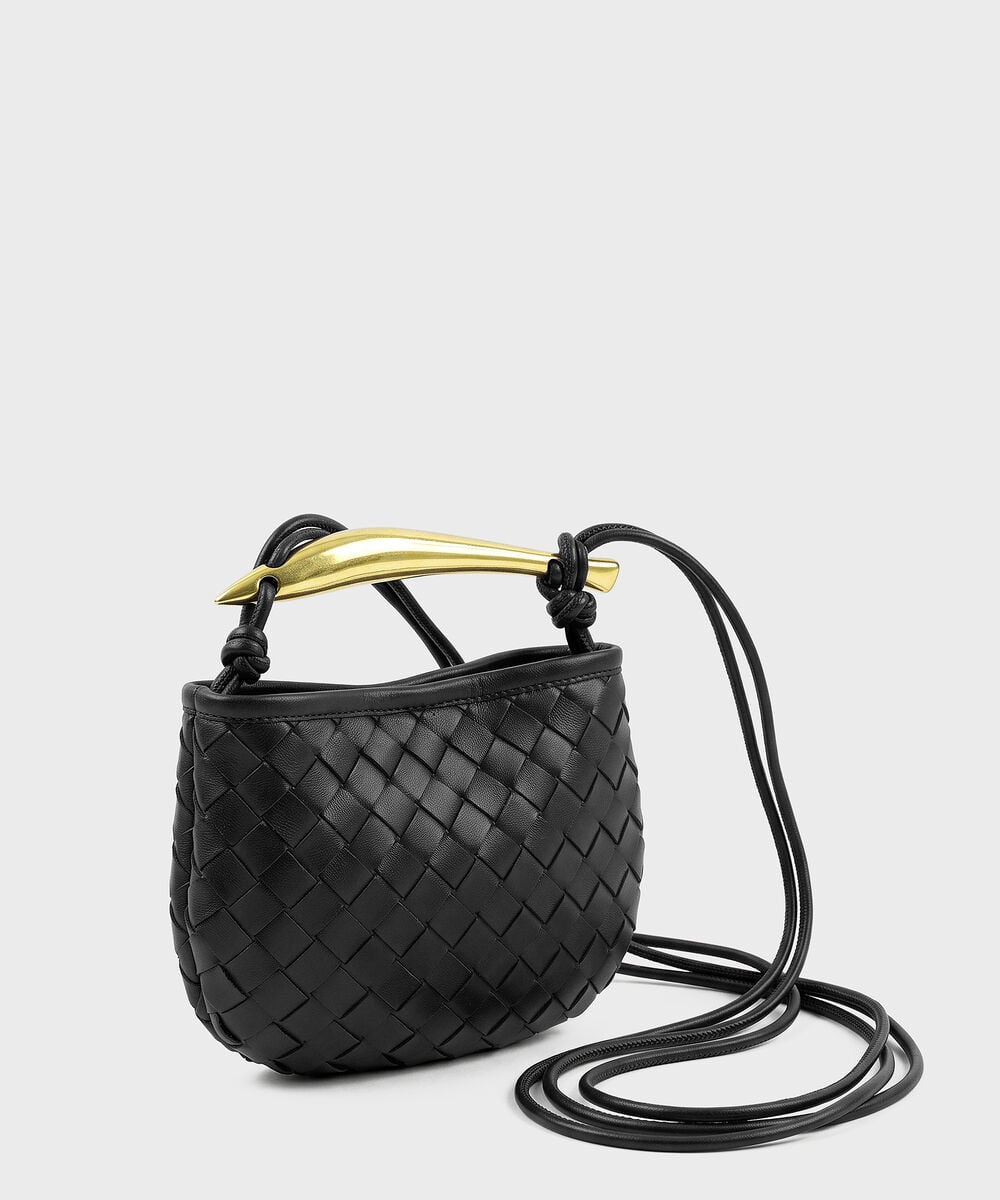 Black Crossbody Bag With Top Handle — Sapphire view 3