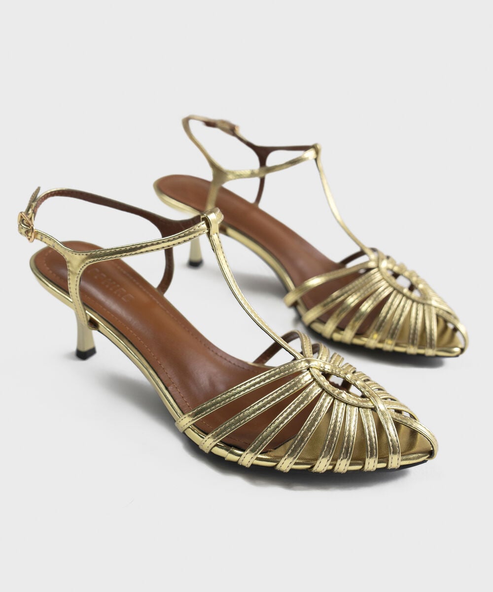 GOLD KITTEN HEELS — Sapphire