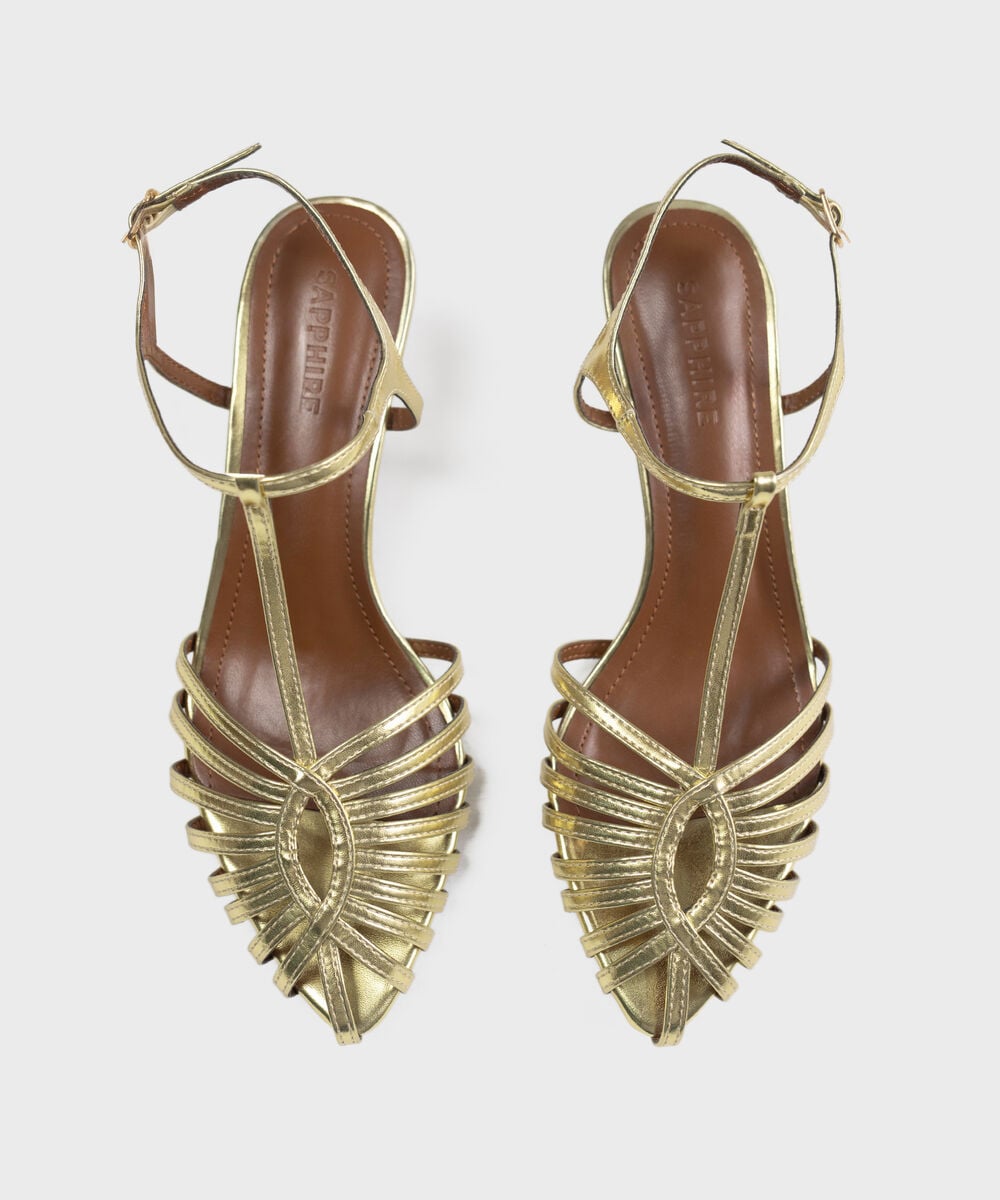 GOLD KITTEN HEELS — Sapphire view 3