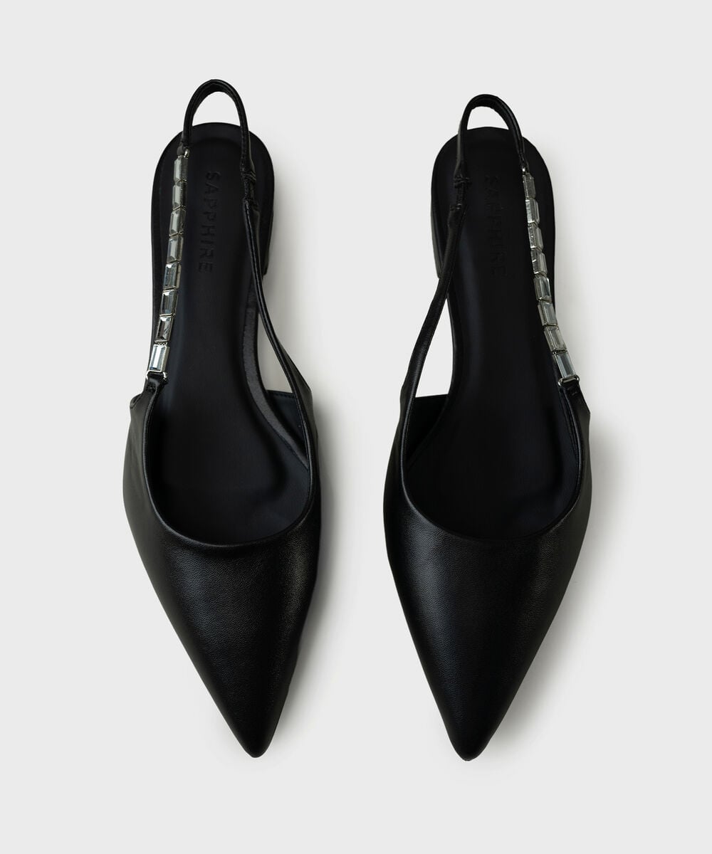 Black Slingback Flats — Sapphire view 3