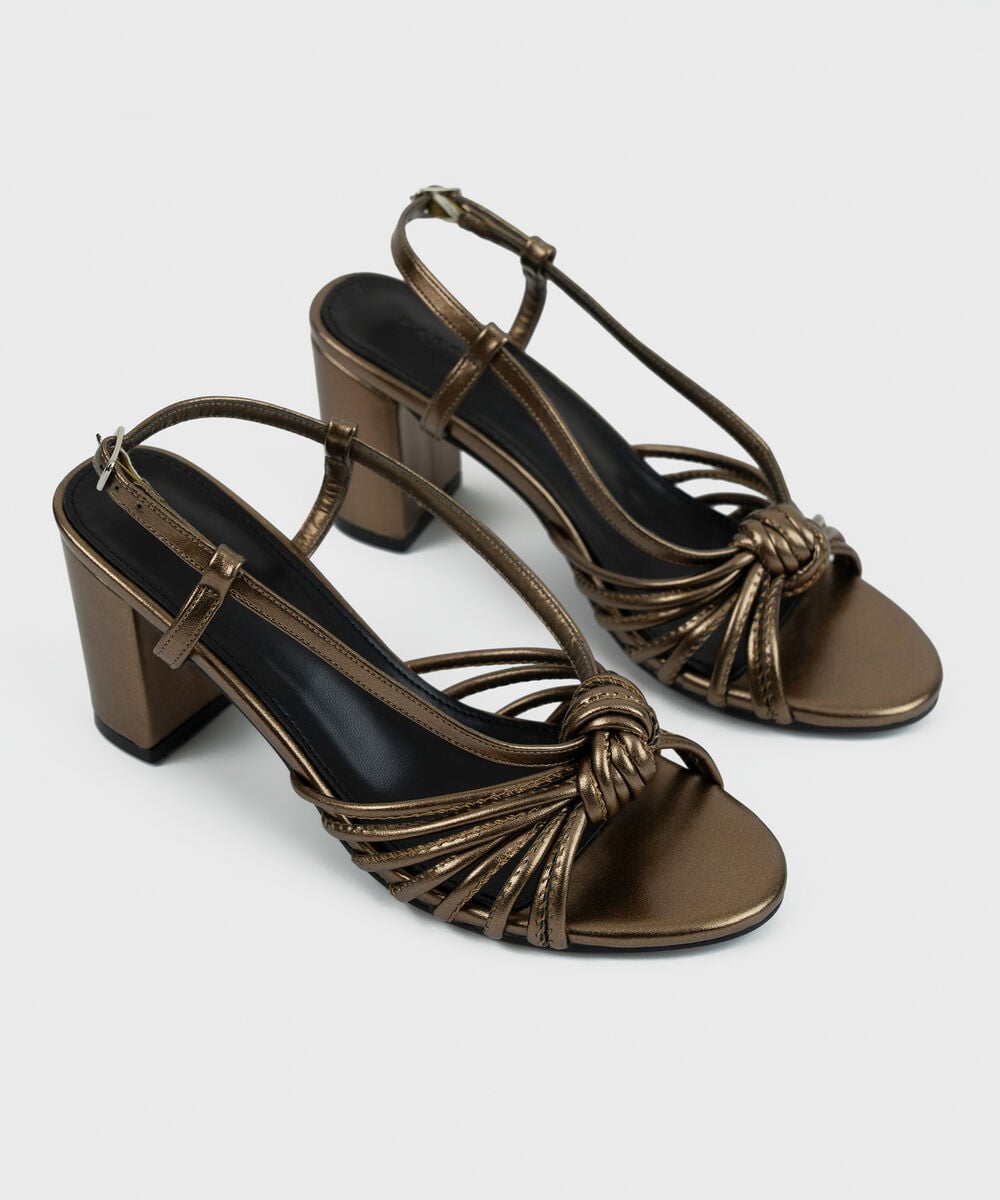 BRONZE BLOCK HEEL — Sapphire