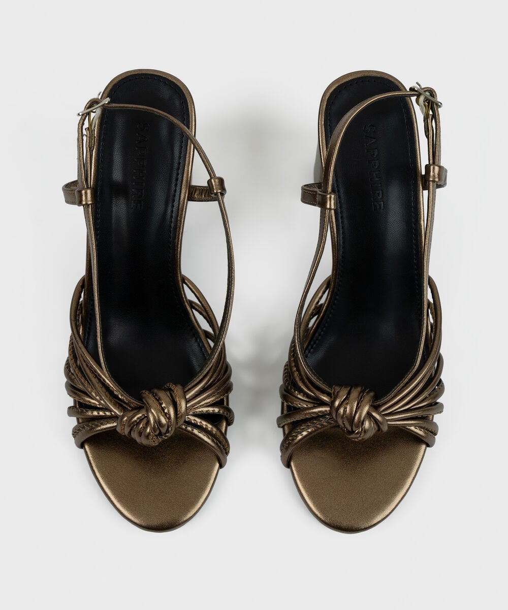 BRONZE BLOCK HEEL — Sapphire view 3