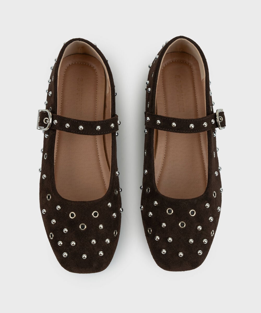 STUDDED BALLERINA FLATS — Sapphire view 3