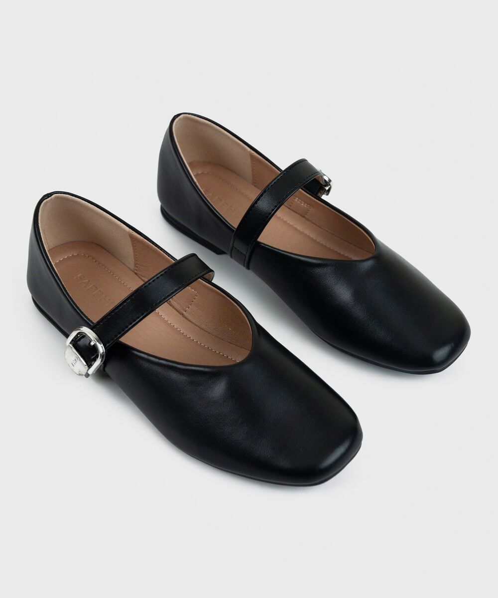 BLACK BALLERINA FLATS — Sapphire