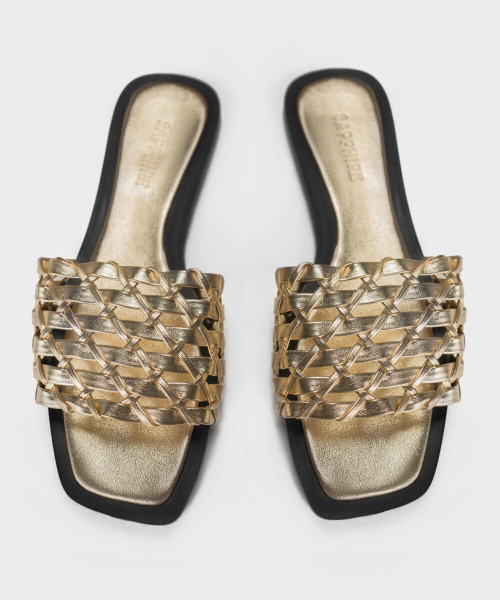 GOLD BRAIDED SANDALS — Sapphire