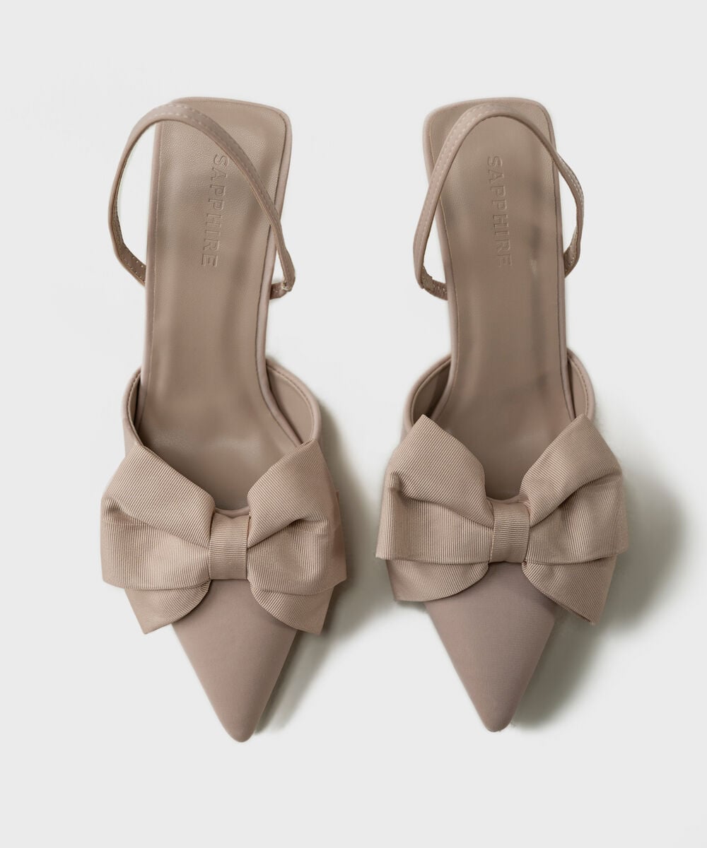 Beige Slingback Heels — Sapphire view 3
