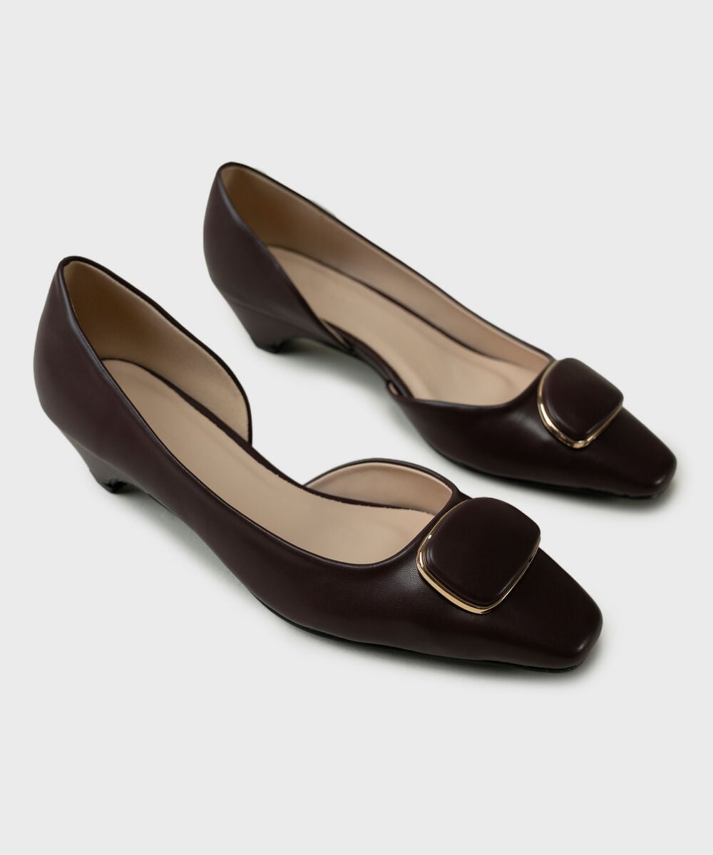 Dark Brown Block Heels — Sapphire