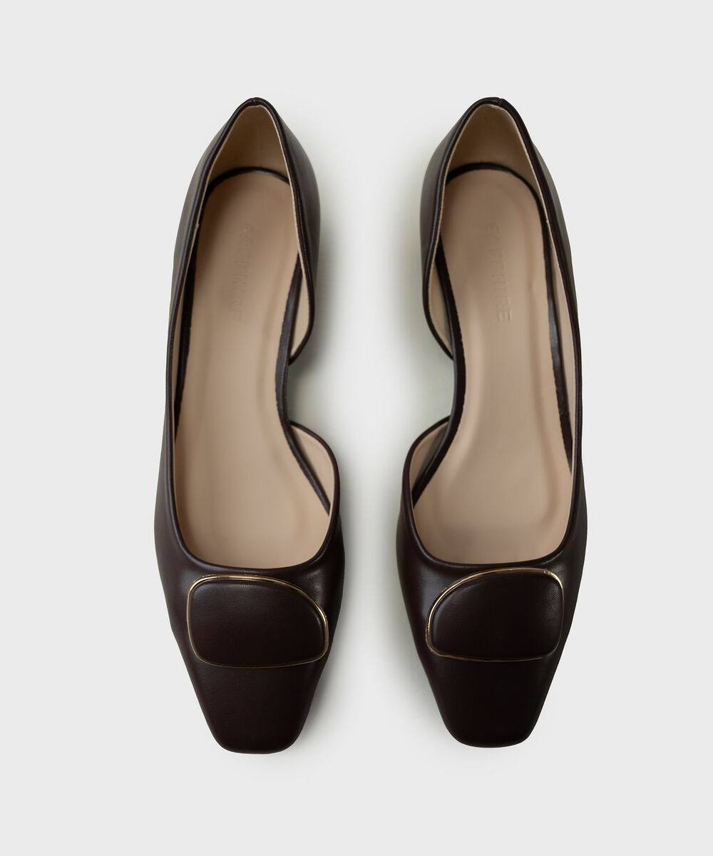 Dark Brown Block Heels — Sapphire view 3