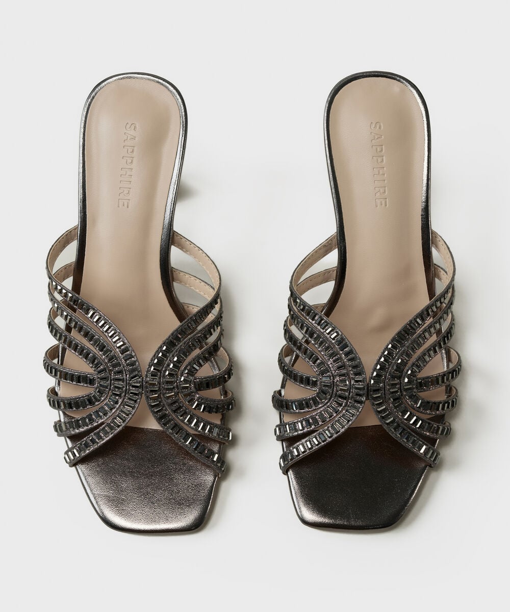 Grey Studded Heels — Sapphire view 3