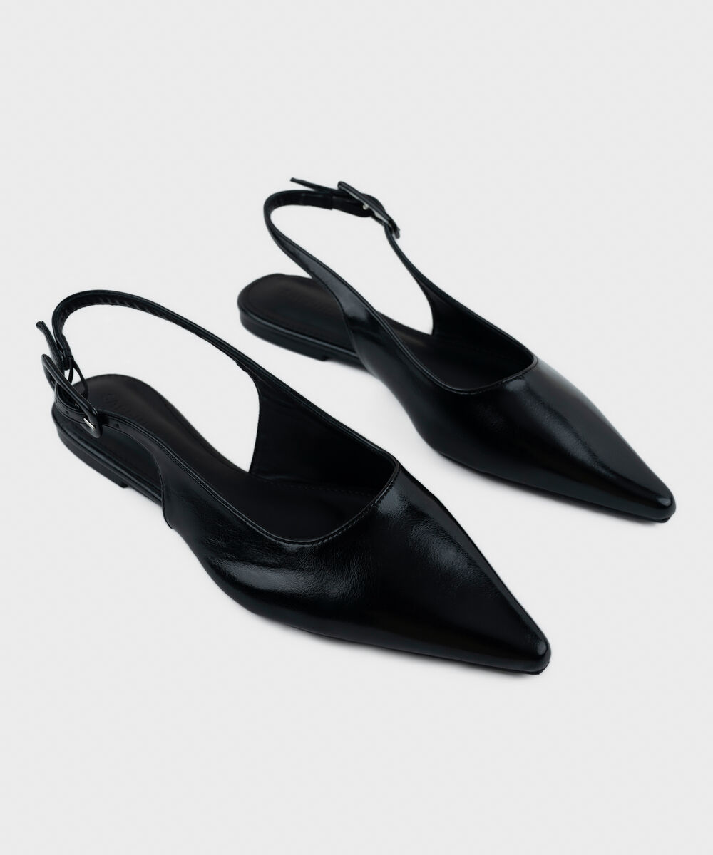 Black Slingback Flats — Sapphire view 3