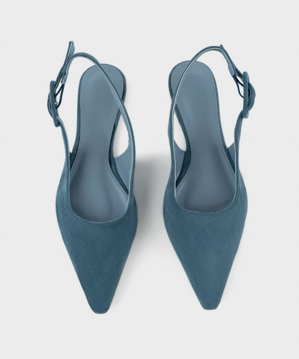 Blue Slingback Flats — Sapphire view 3