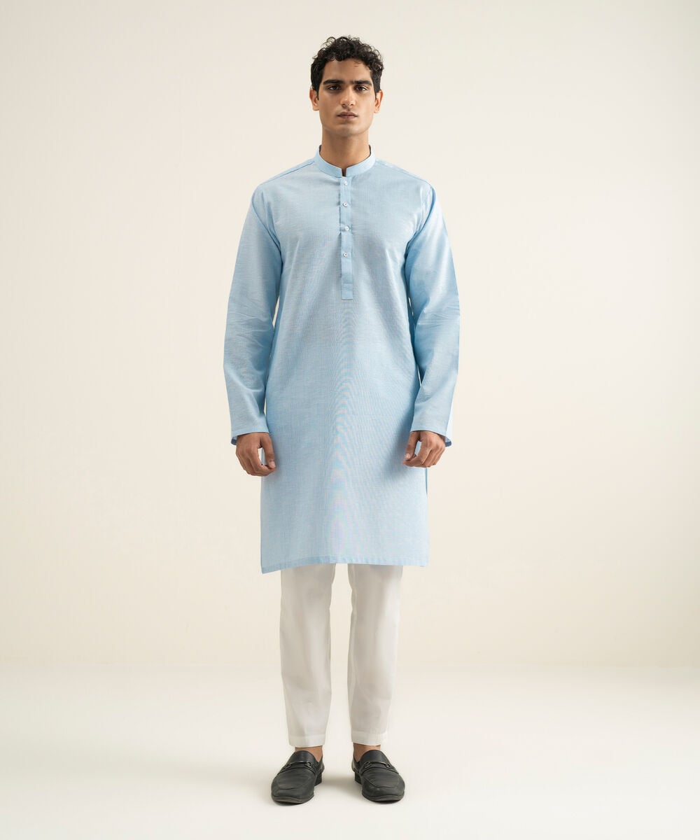 Yarn Dyed Kurta — Sapphire