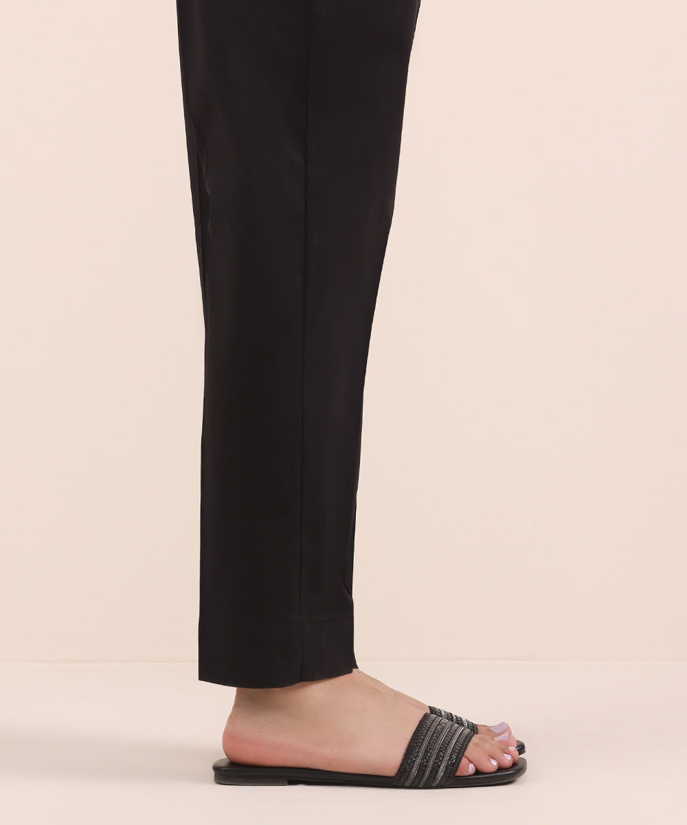 Solid Cambric Straight Pants — Sapphire view 3