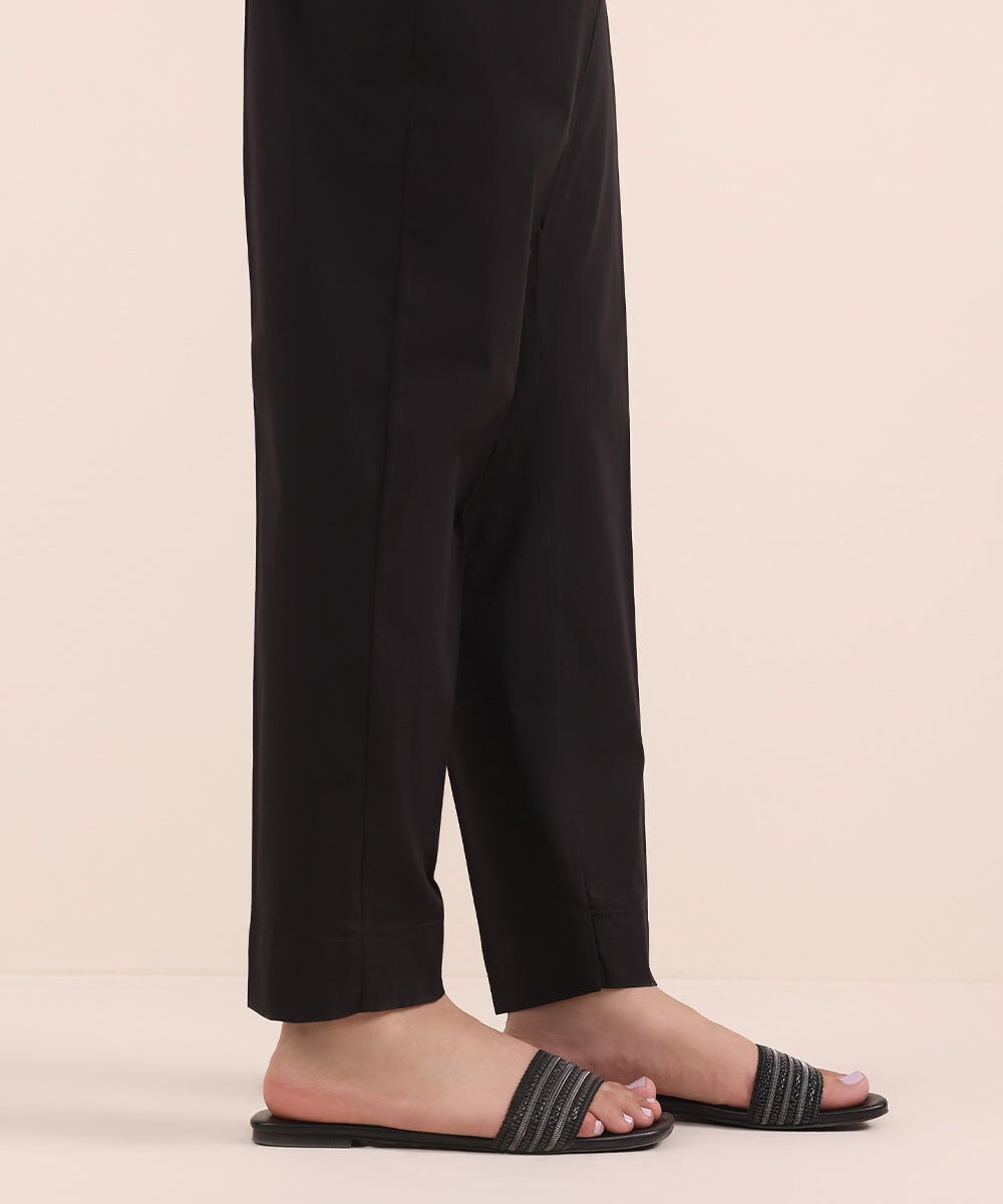 Cotton Cigarette Pants — Sapphire view 3