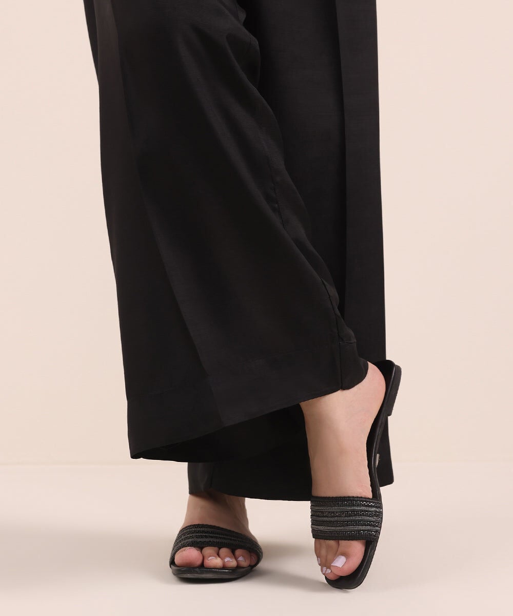 Raw Silk Culottes — Sapphire