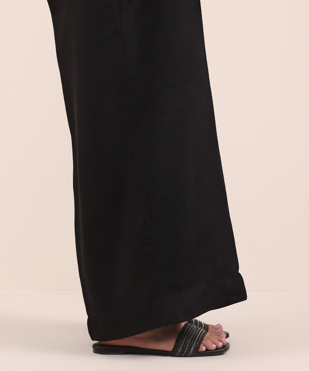 Raw Silk Culottes — Sapphire view 3