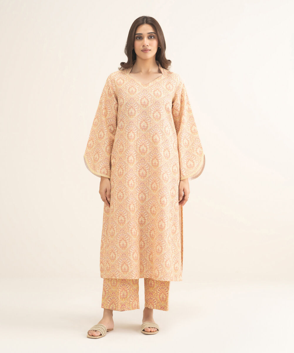 2 Piece - Printed Cross Hatch Viscose Suit — Sapphire view 3