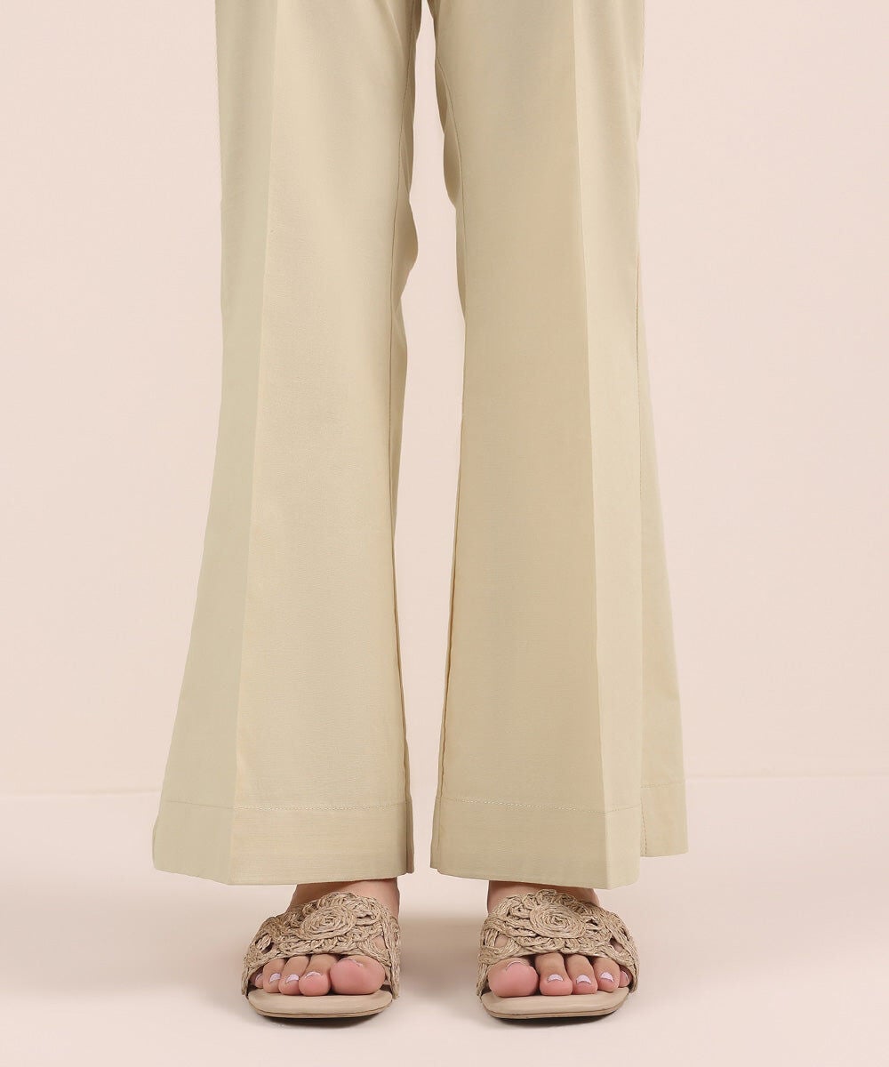 Solid Cambric Boot-Cut Pants — Sapphire view 3