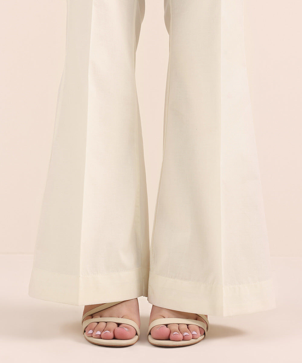 Solid Cambric Boot-cut Pants — Sapphire view 3