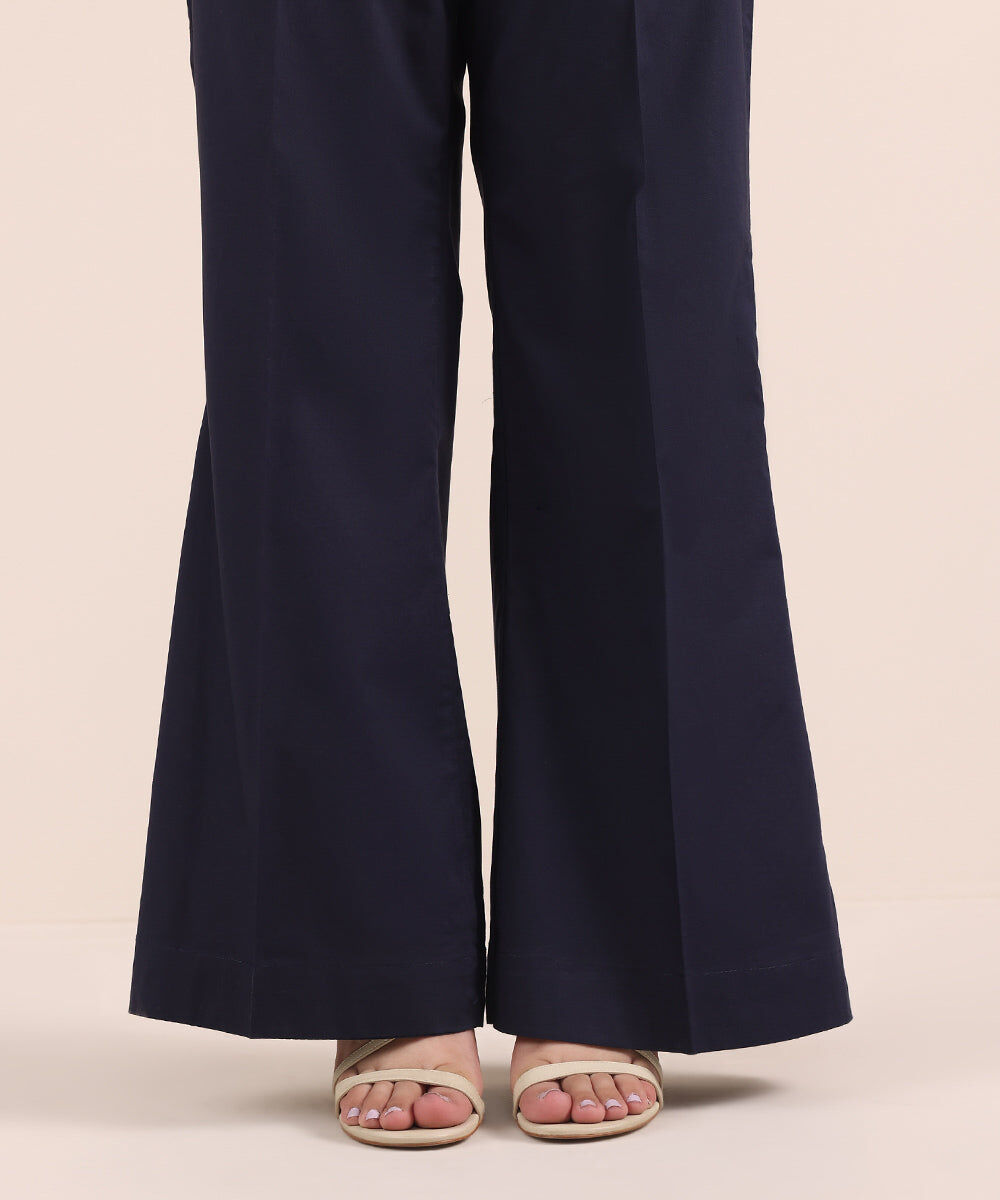 Solid Cambric Flared Pants โ Sapphire view 3