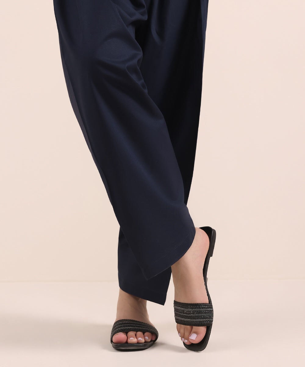 Solid Cambric Shalwar โ Sapphire view 3