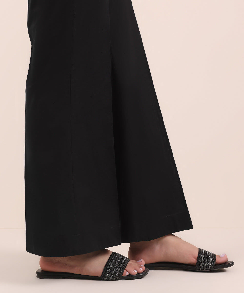 Cambric Boot-cut Pants — Sapphire view 3