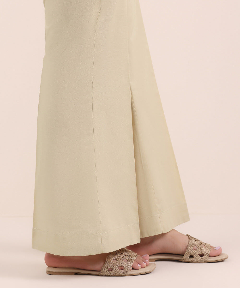 Cambric Boot-cut Pants — Sapphire view 3