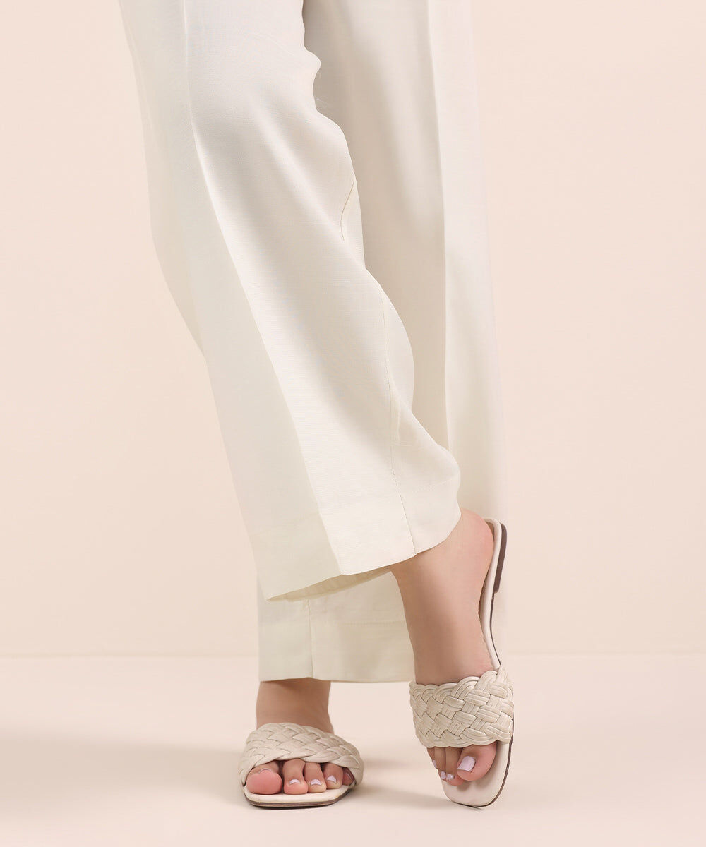 Raw Silk Culottes — Sapphire