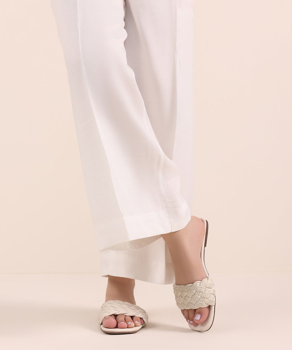 Raw Silk Culottes — Sapphire