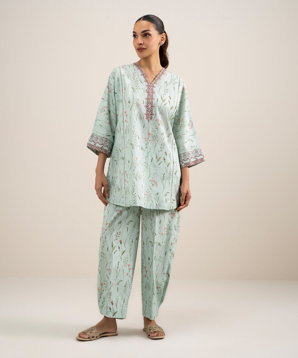 2 Piece - Printed Lawn Suit — Sapphire