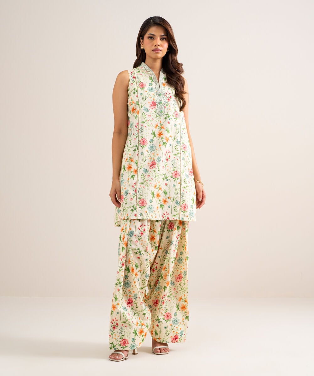 2 Piece - Printed Lawn Suit — Sapphire