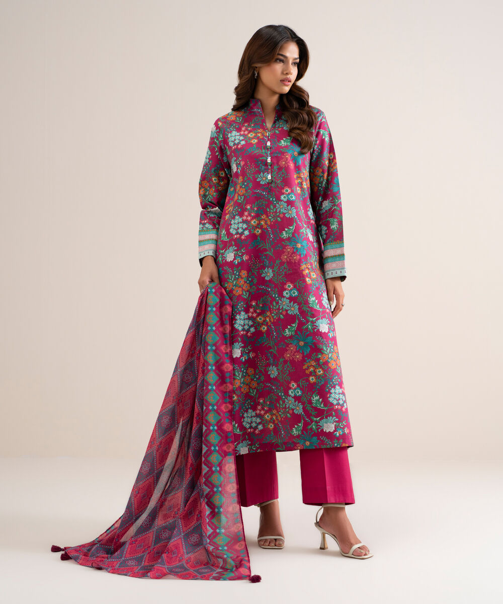 3 Piece - Printed Lawn Suit — Sapphire