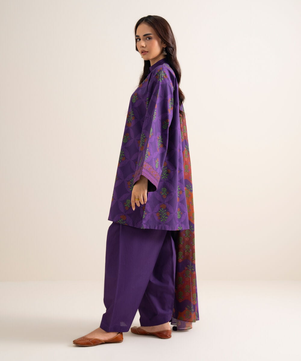 3 Piece - Printed Lawn Suit โ Sapphire view 3