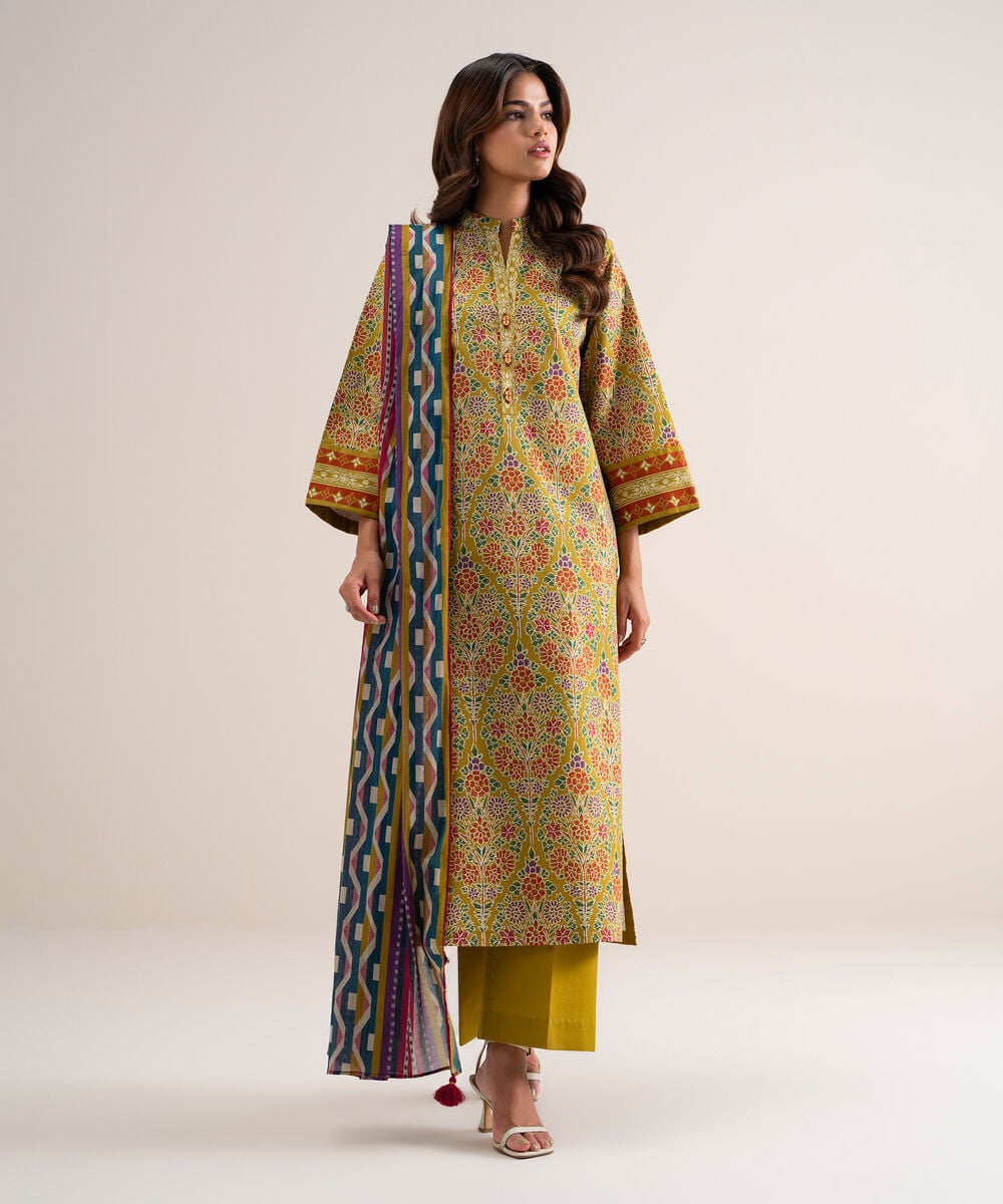 3 Piece - Printed Lawn Suit — Sapphire