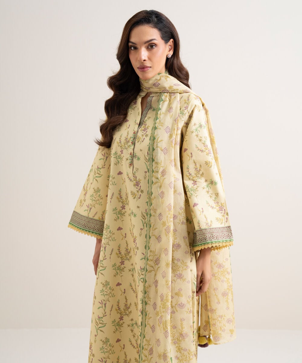 3 Piece - Printed Lawn Suit — Sapphire