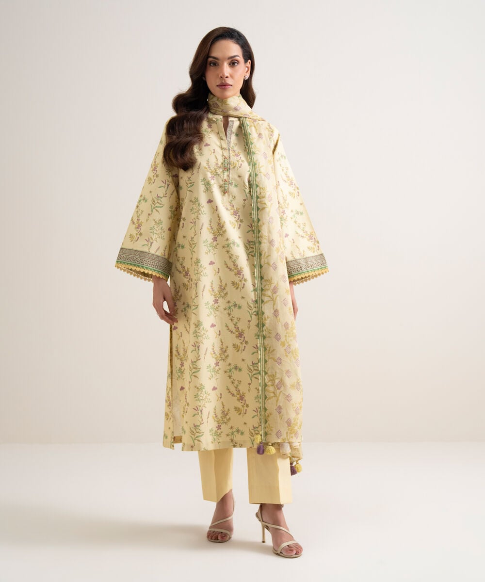 3 Piece - Printed Lawn Suit — Sapphire view 3