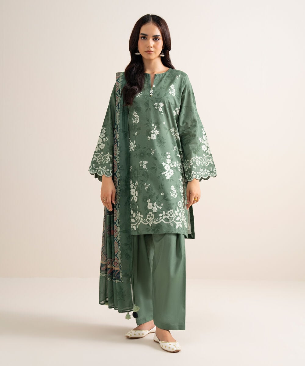 3 Piece - Printed Lawn Suit — Sapphire