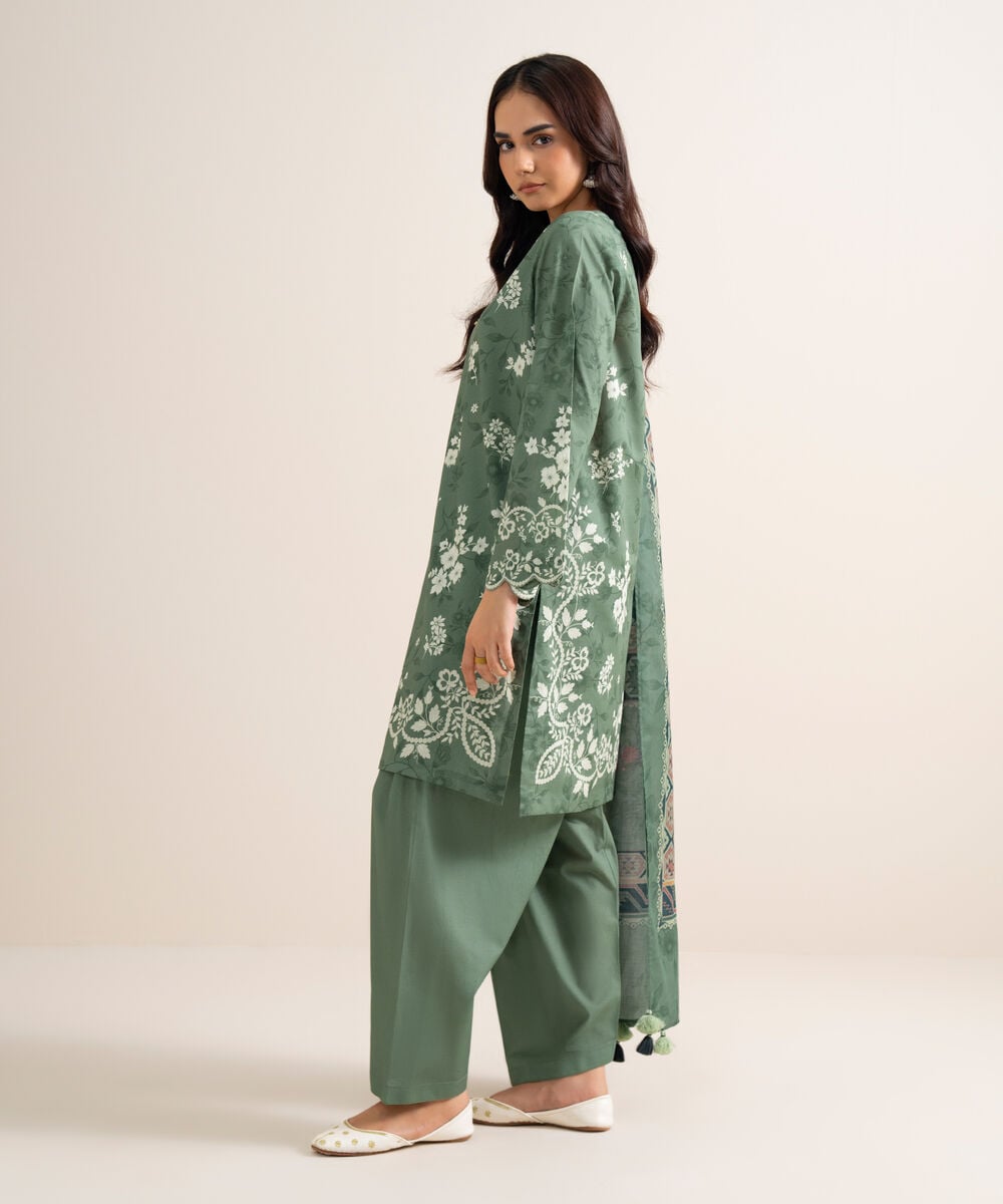 3 Piece - Printed Lawn Suit — Sapphire view 3