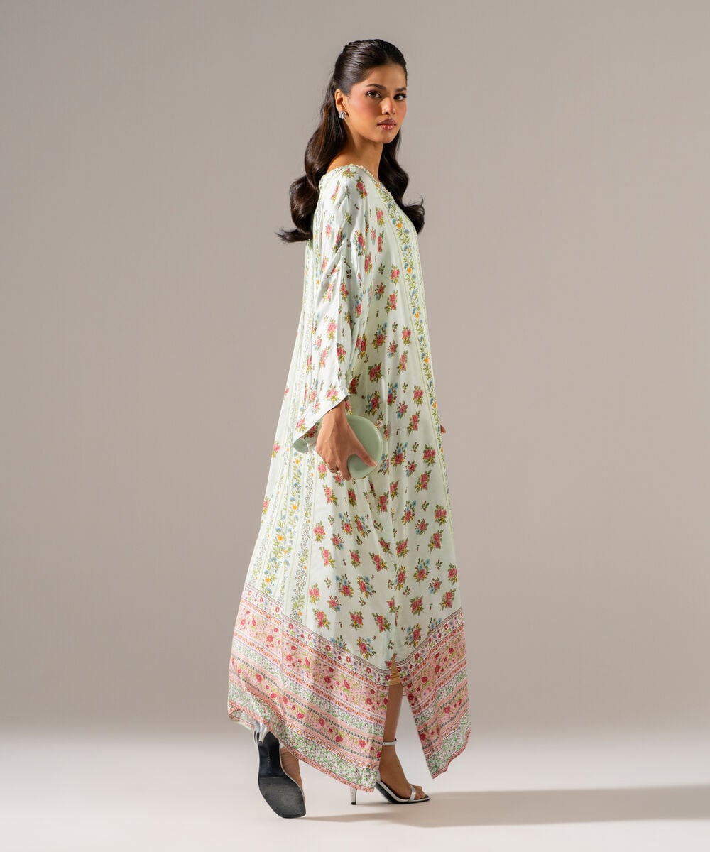 Printed Charmeuse Kaftan โ Sapphire view 3