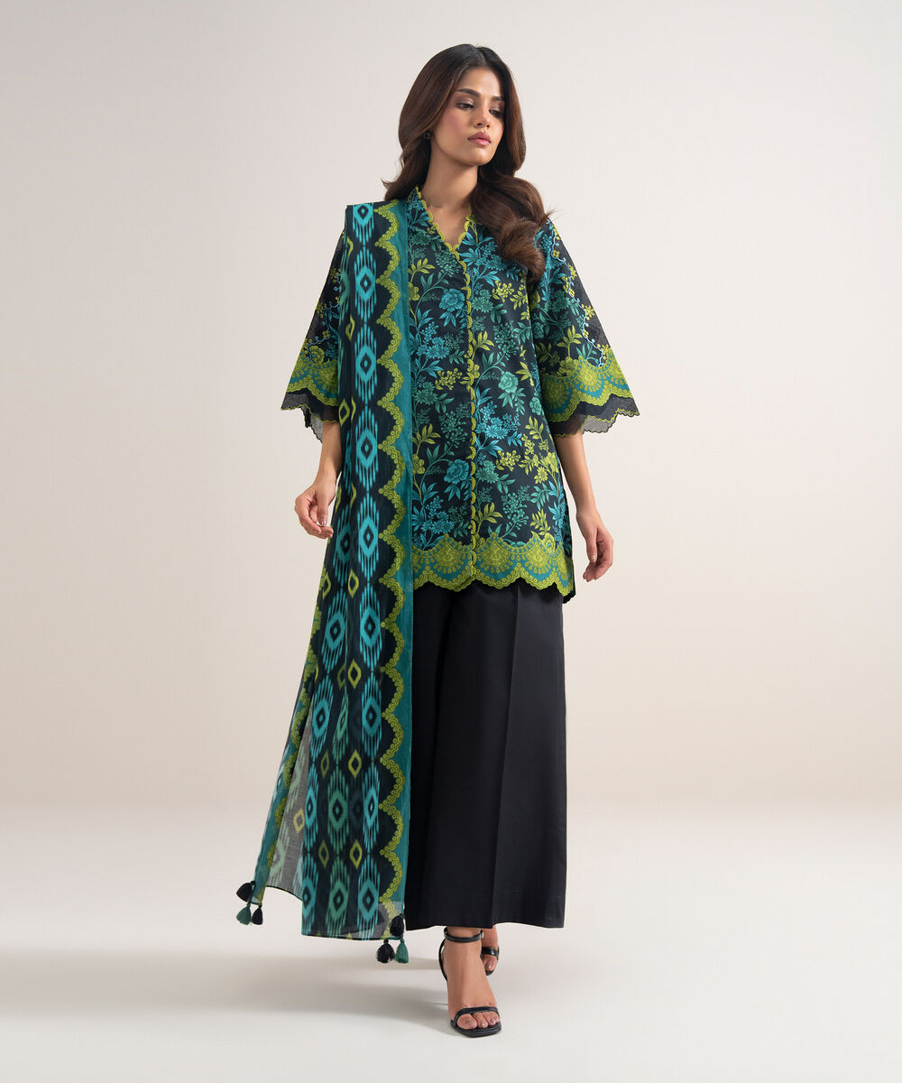 2 Piece - Embroidered Lawn Suit โ Sapphire view 3