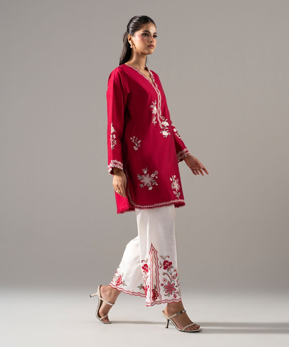 2 Piece - Embroidered Cotton Net Suit — Sapphire view 3