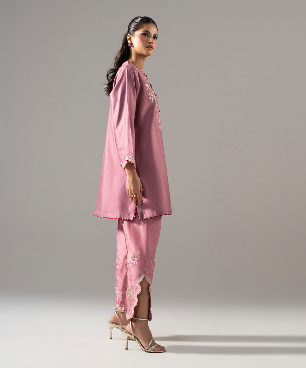 2 Piece - Embroidered Cotton Net Suit — Sapphire view 3
