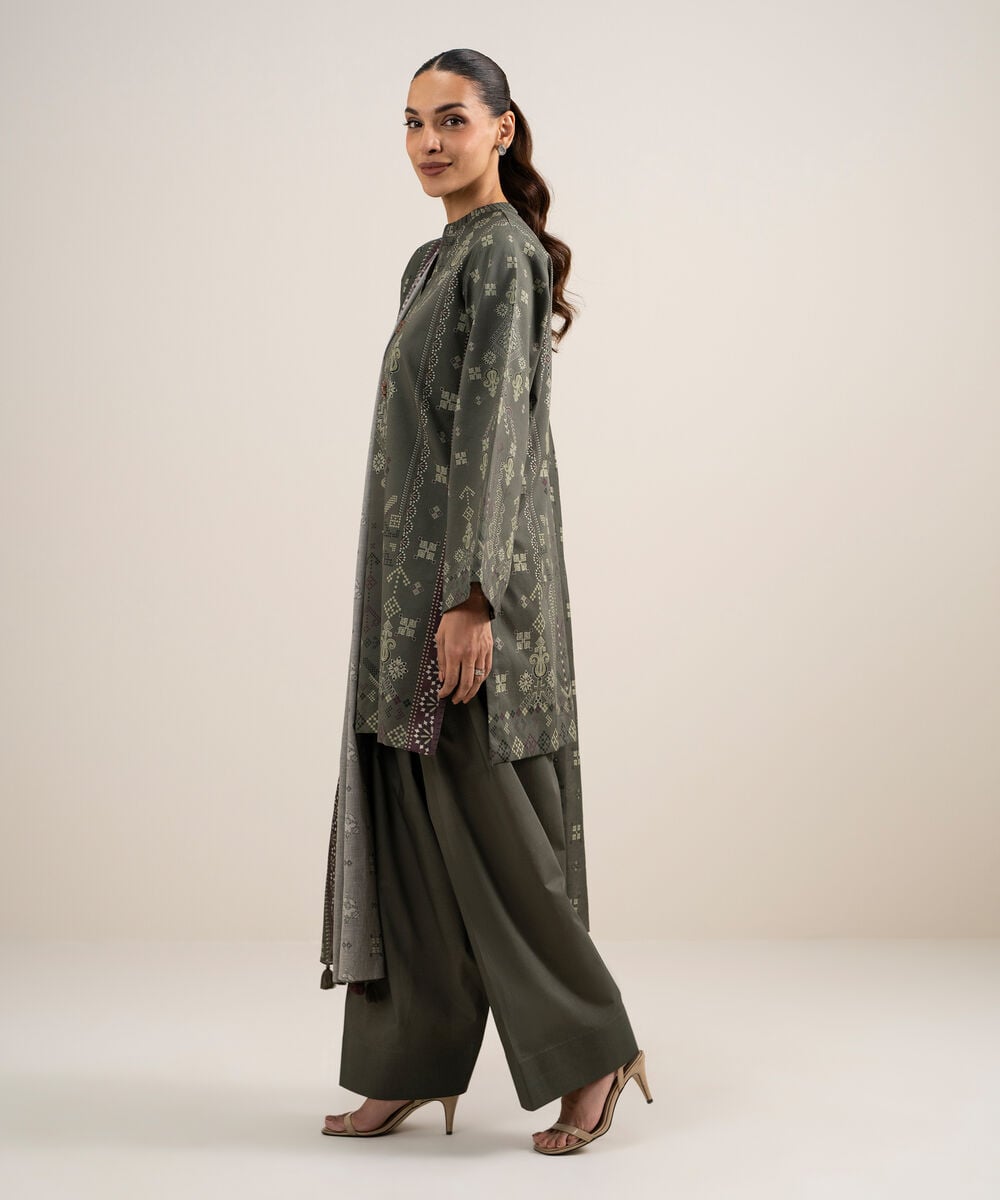 3 Piece - Printed Lawn Suit — Sapphire view 3