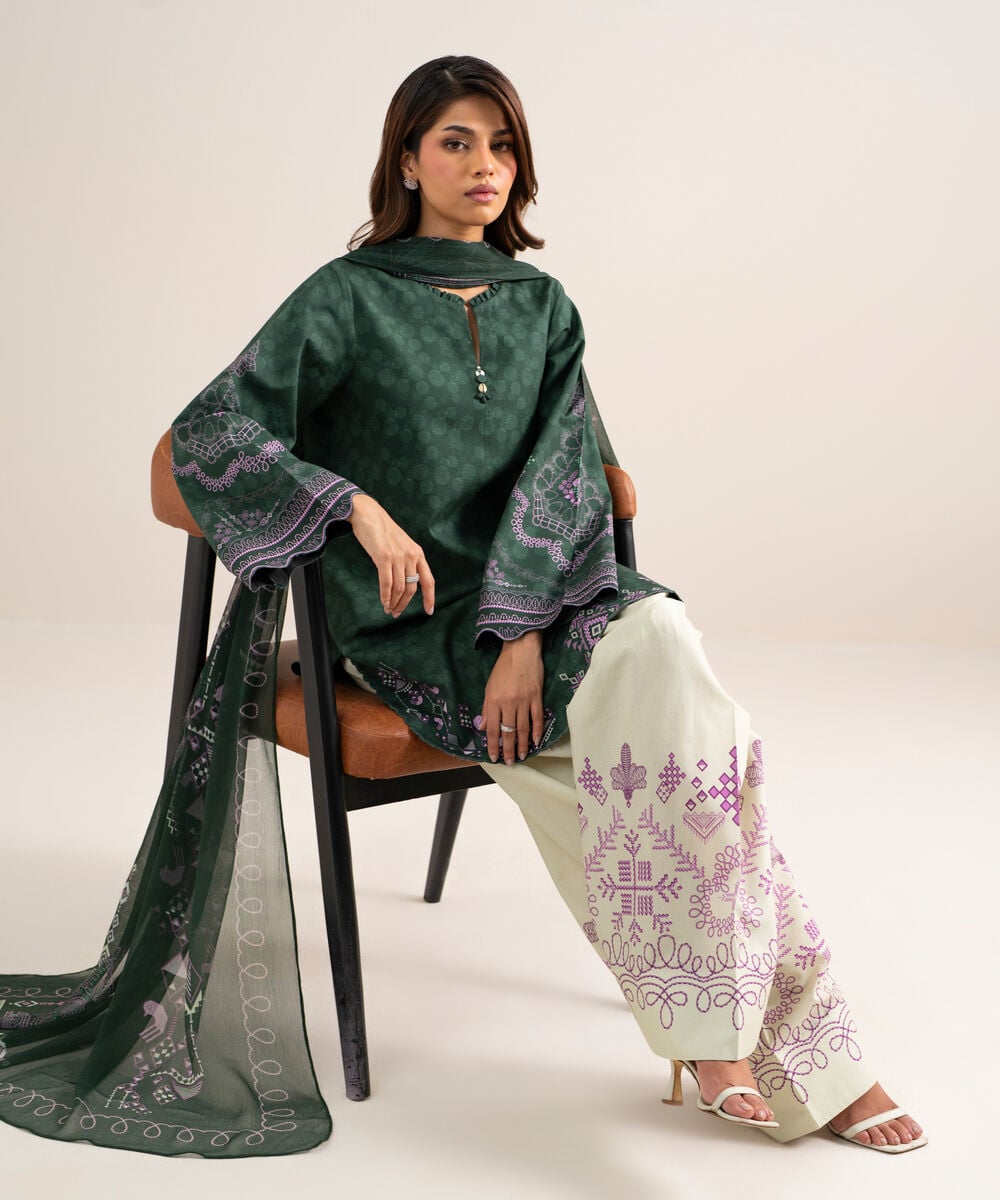 3 Piece - Printed Cotton Suit — Sapphire