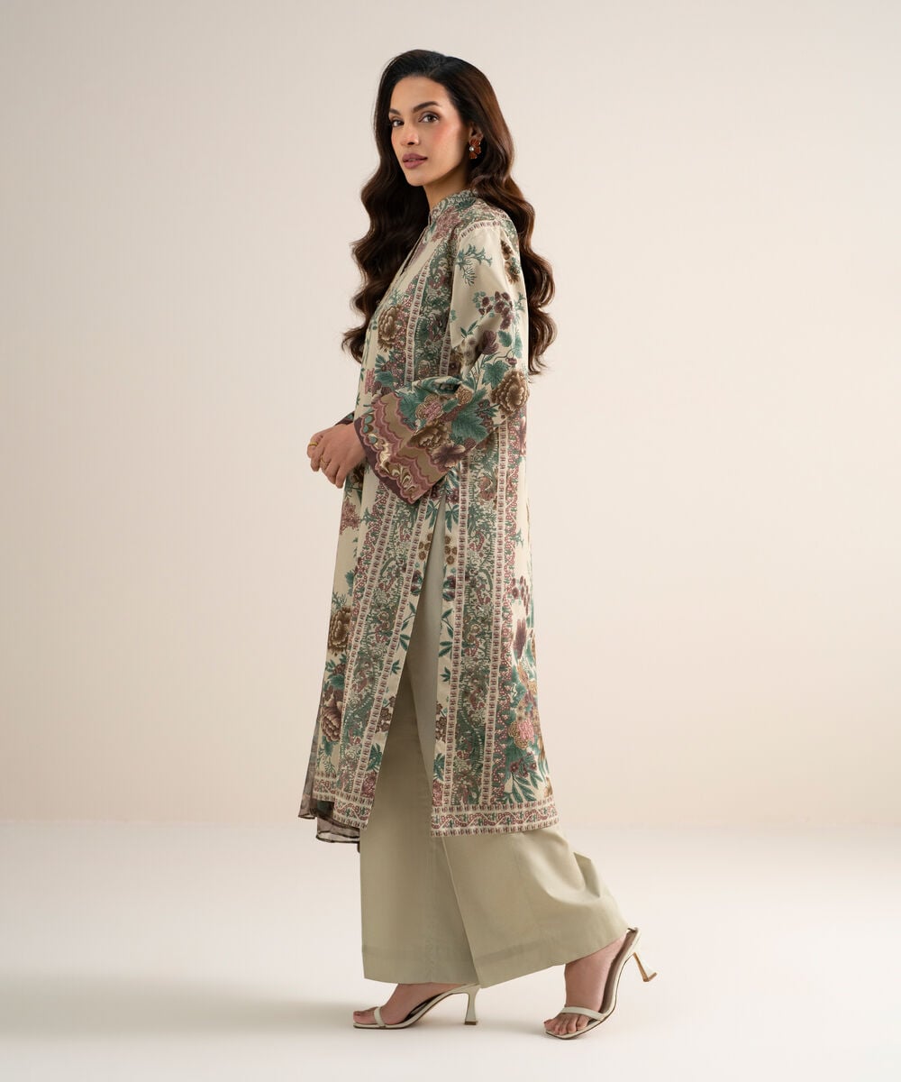 3 Piece - Printed Cotton Suit — Sapphire view 3
