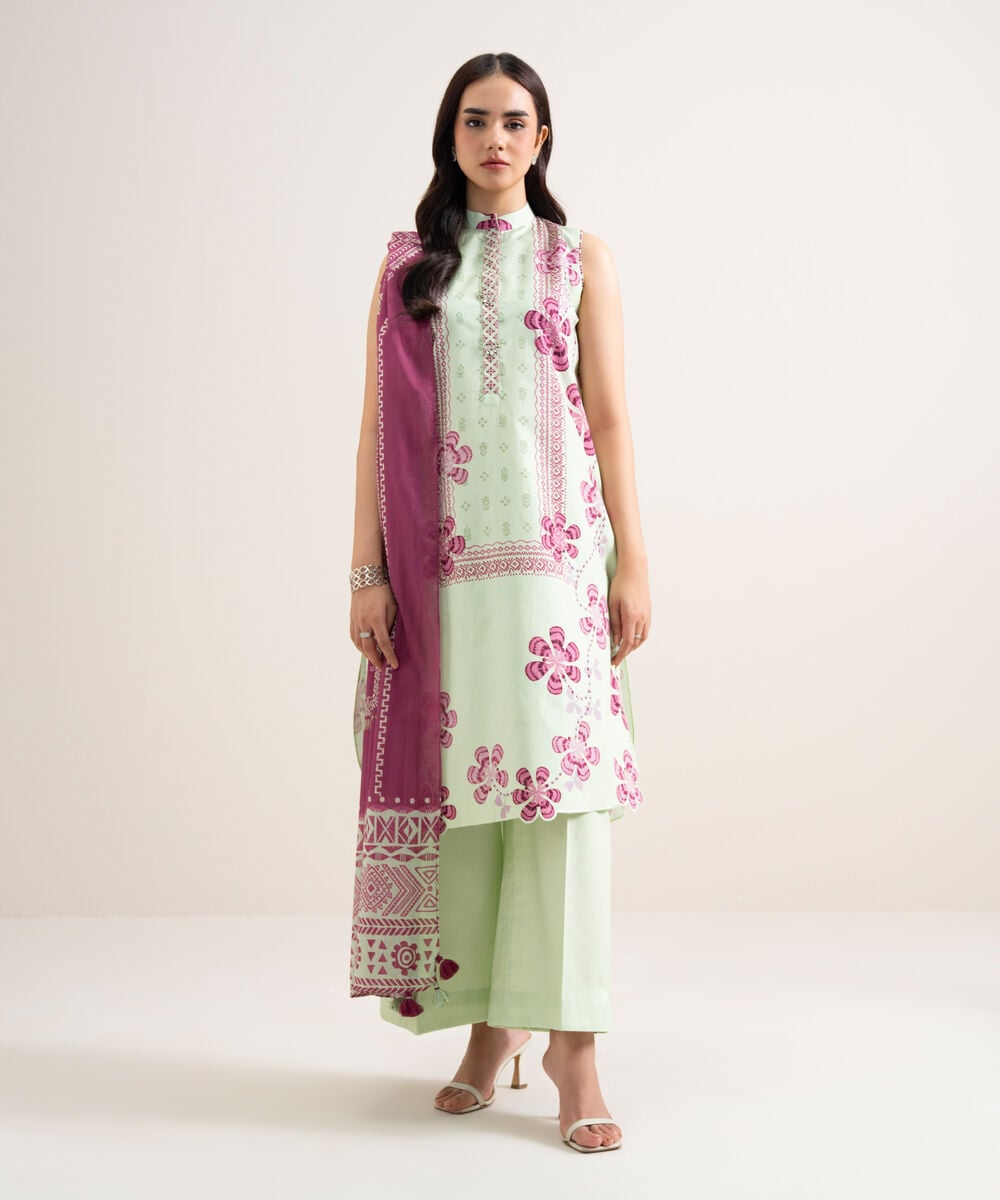 3 Piece - Printed Cotton Suit — Sapphire