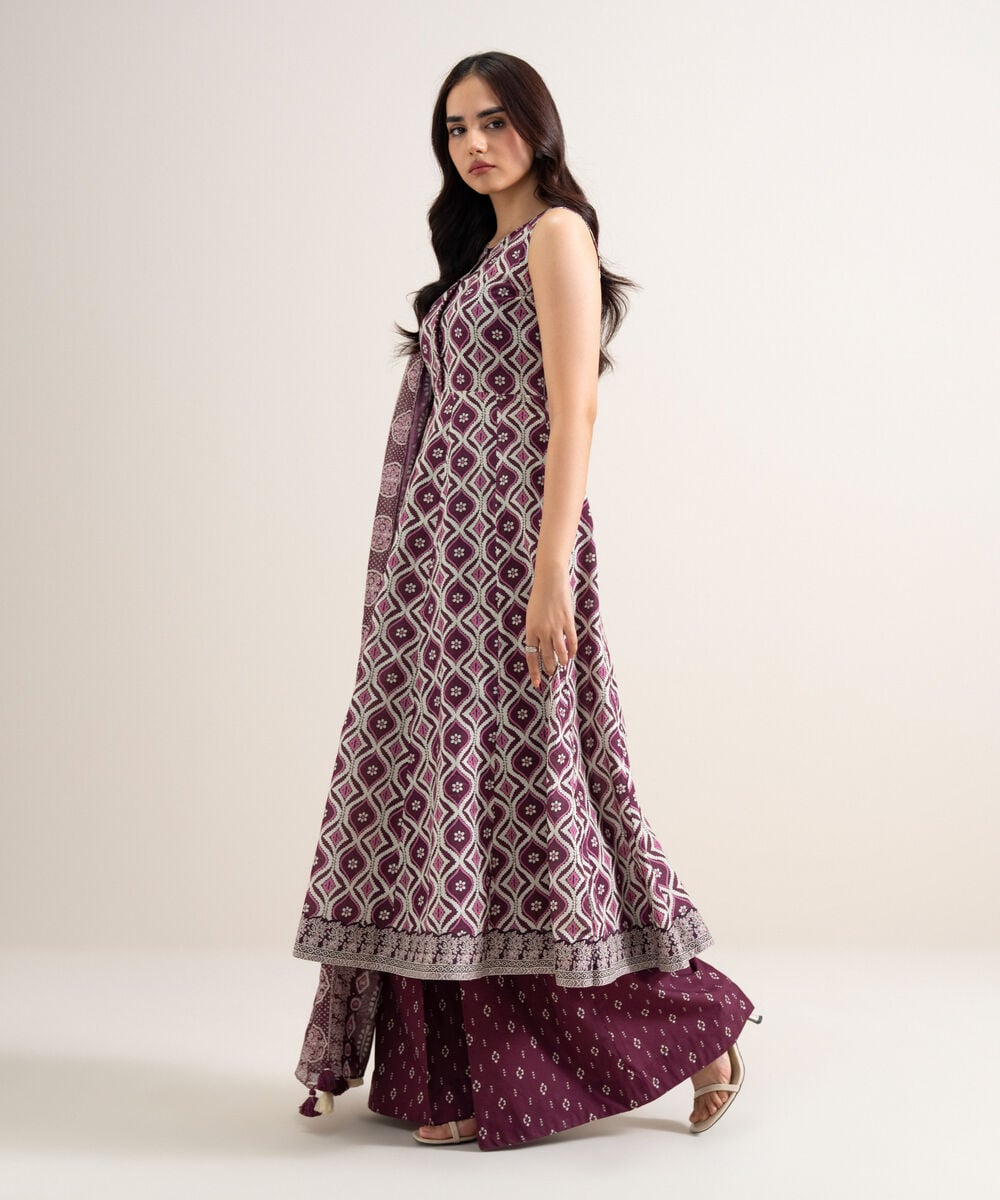 3 Piece - Printed Lawn Suit — Sapphire view 3