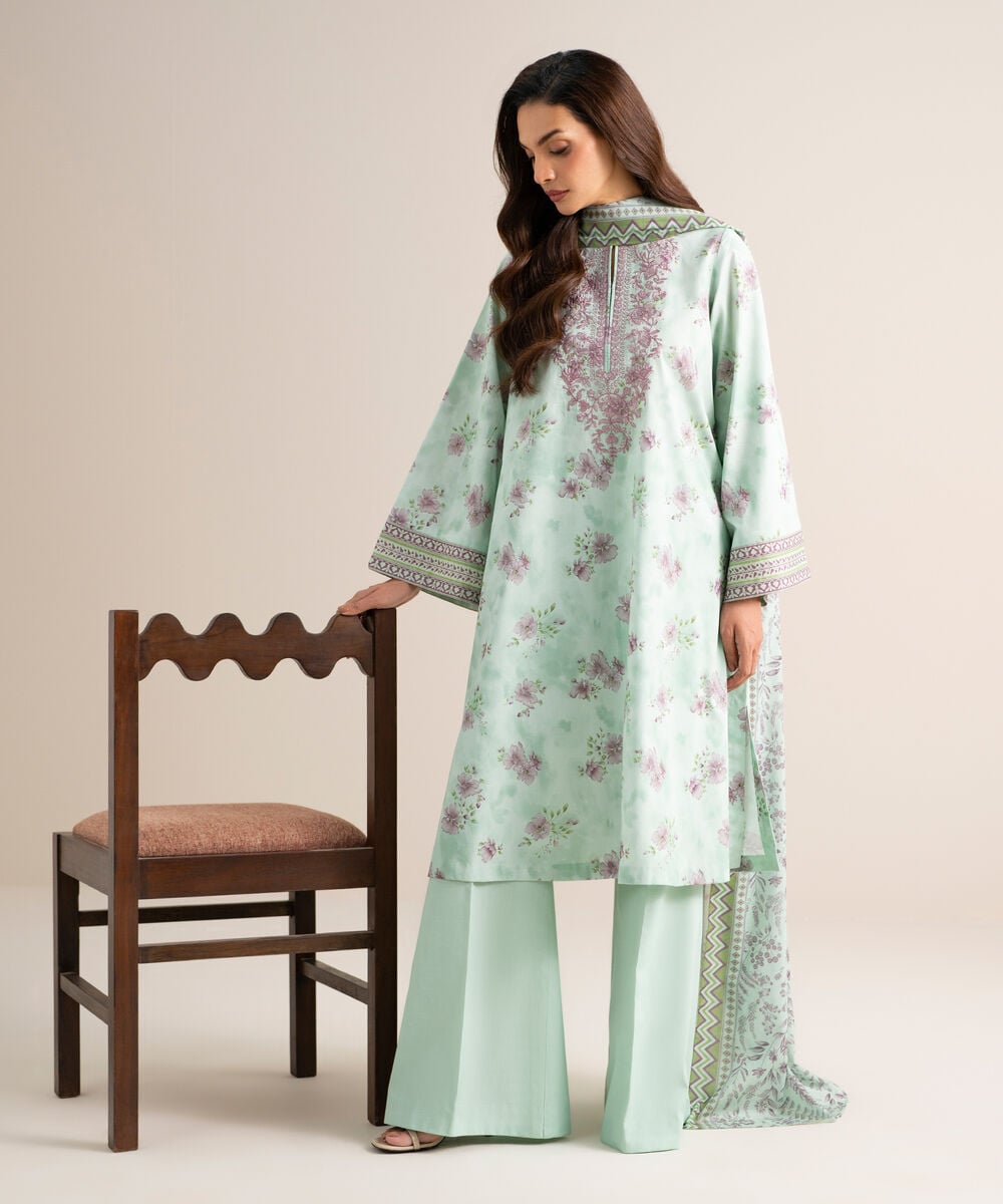 3 Piece - Embroidered Lawn Suit — Sapphire