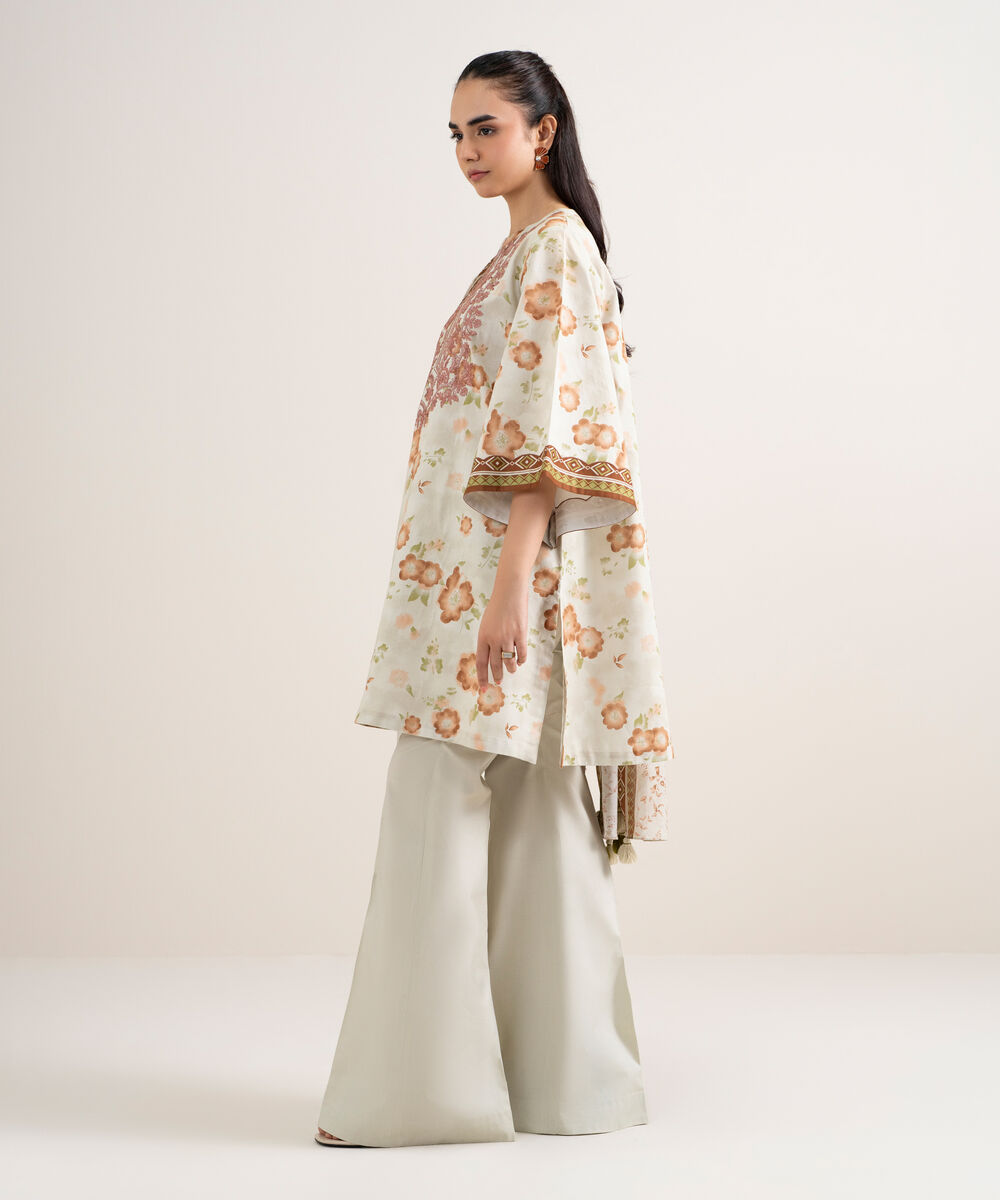 3 Piece - Embroidered Lawn Suit — Sapphire view 3
