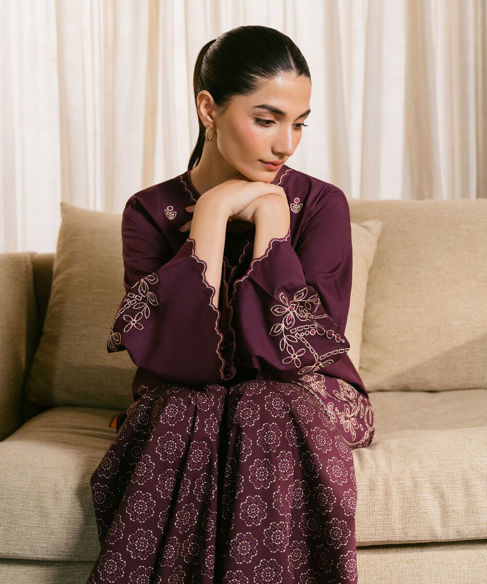 2 Piece - Embroidered Cotton Suit — Sapphire view 3